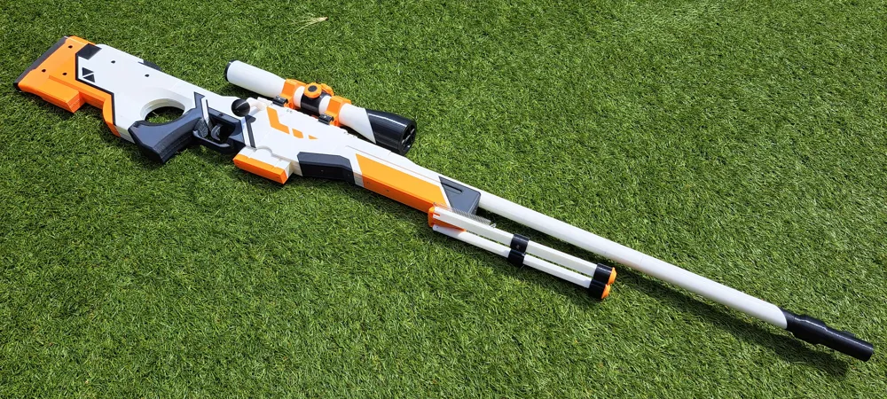 Skyforix awp asiimov style rubber band sniper rifle 3d model premium rifle solution for awp asiimov style rubber band sniper rifle 3d model - View 2